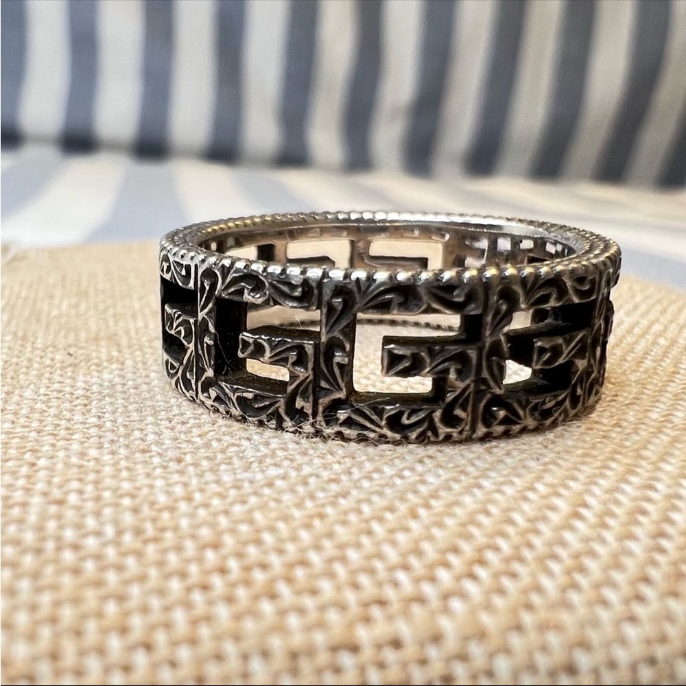 Auth GUCCI Ring • Size 7 Gucci G Ring Ag 925 Silver Authentic Pristine